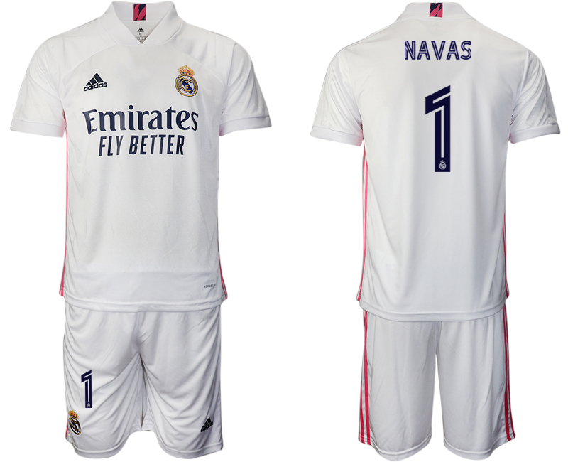Men 2020-2021 club Real Madrid home #1 white Soccer Jerseys